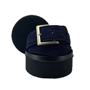 Cintura Marcapunto Suede 22 Navy Genuine Leather